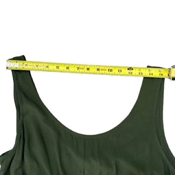 DARK OLIVE GREEN OPEN TIE BACK SLEEVELESS SUMMER DRESS  SIZE XL - Picture 11 of 11